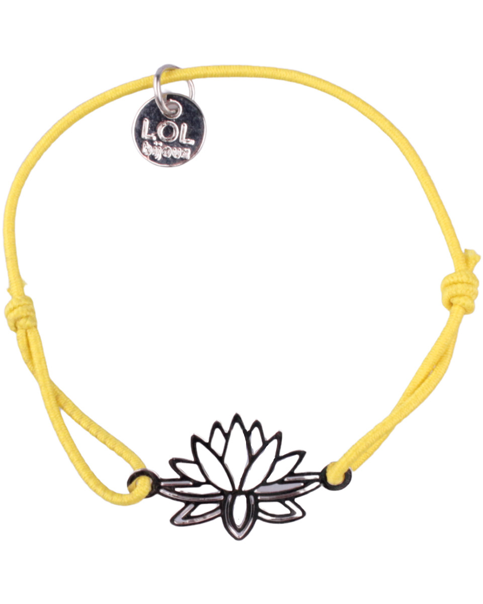 Bracelet LOL élastique lotus filigrane doré
