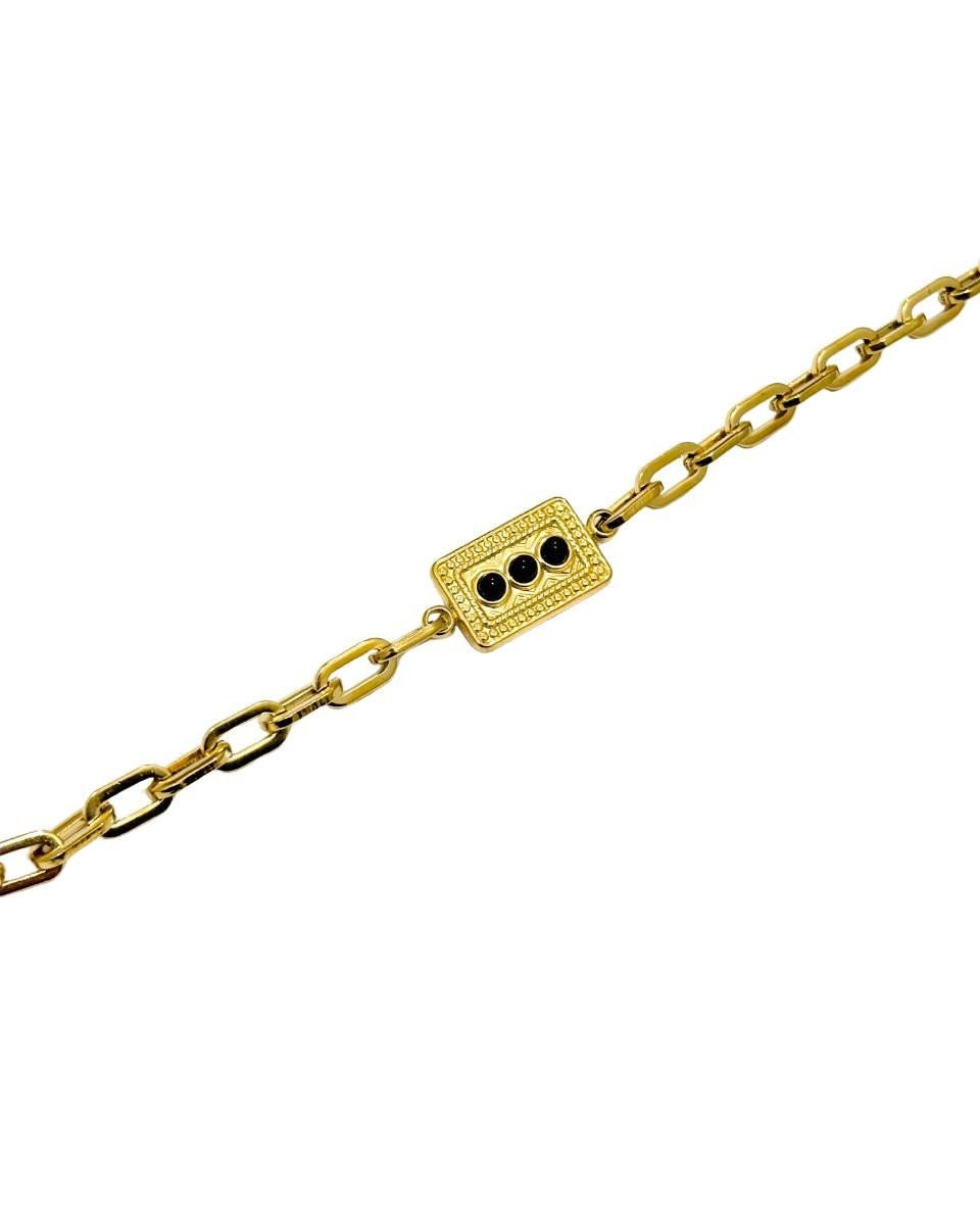 Bracelet acier doré et noir Abi