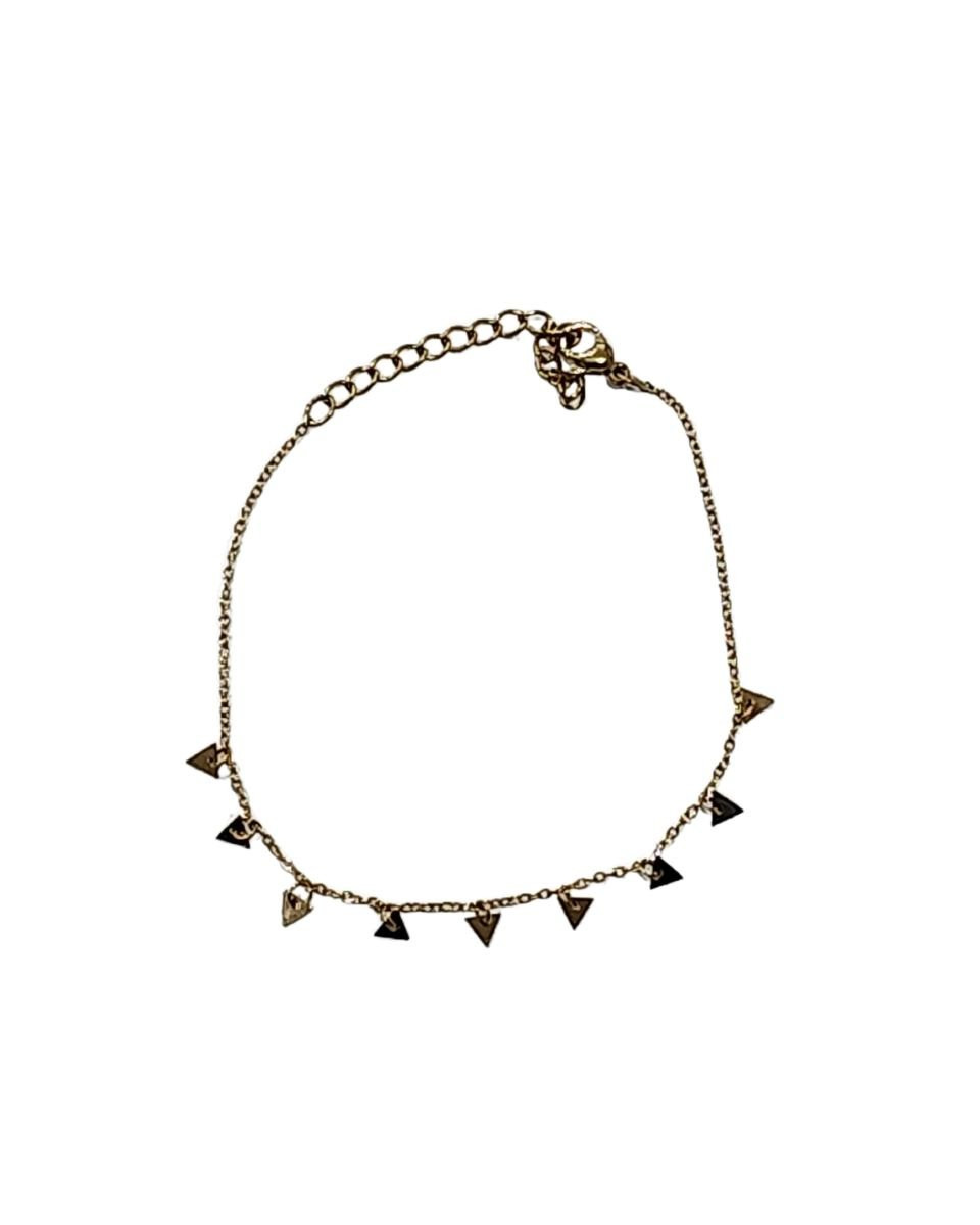 Bracelet femme acier doré petits triangles