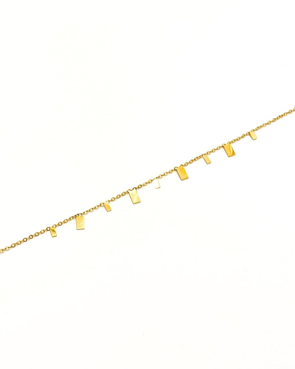 Bracelet femme acier doré petits rectangles
