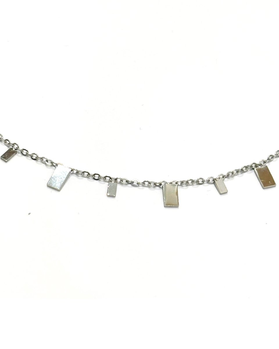 Bracelet femme acier argenté petits rectangles