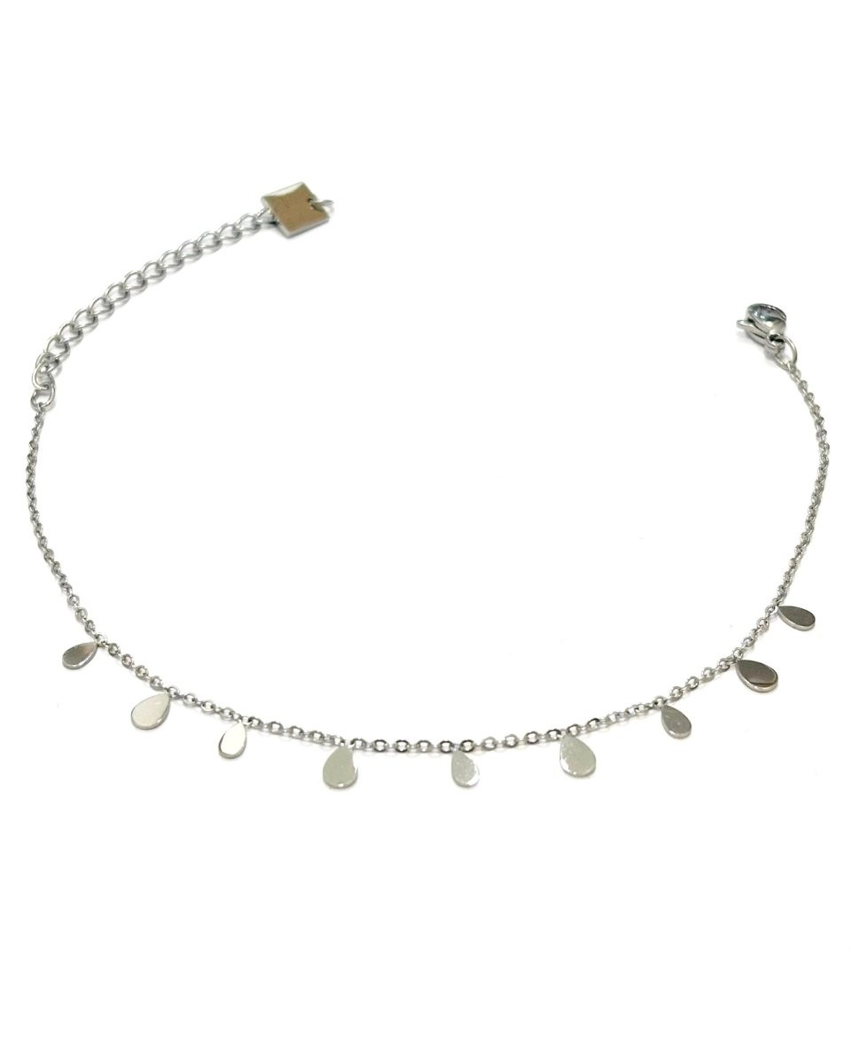 Bracelet femme acier argenté petites gouttes