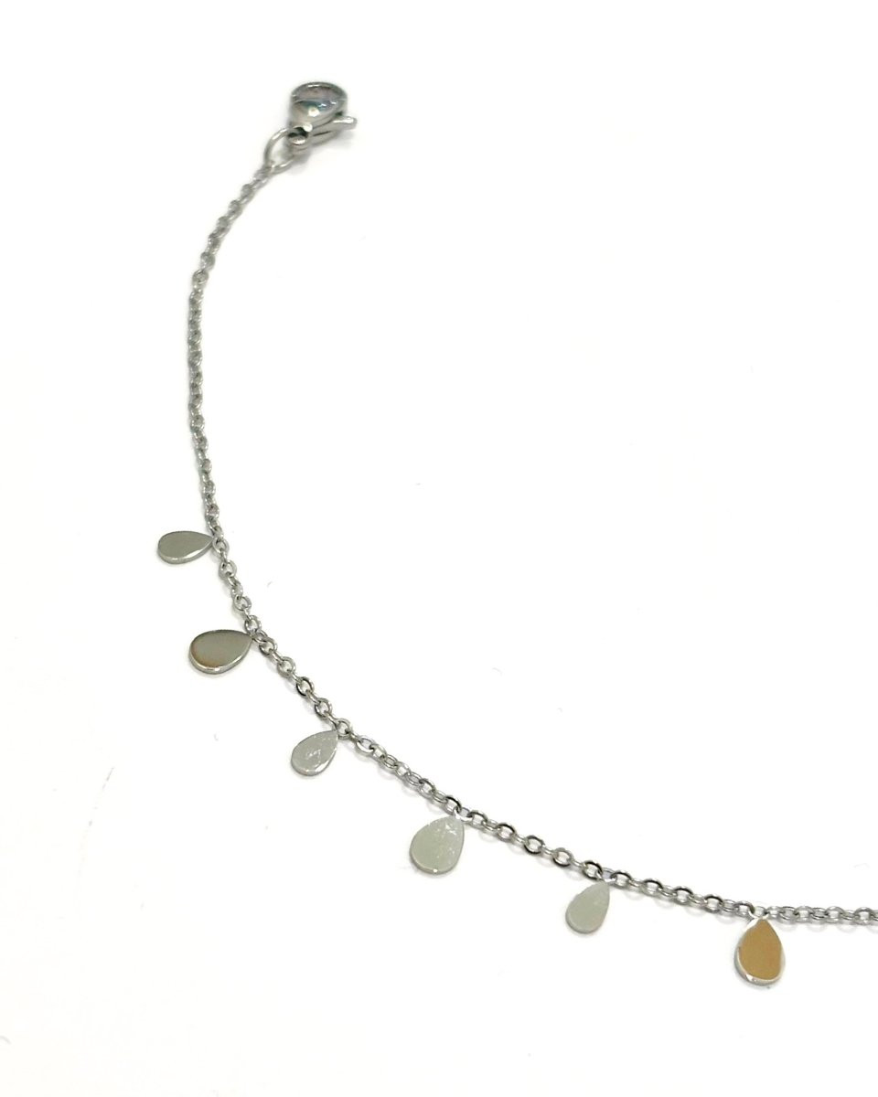 Bracelet femme acier argenté petites gouttes