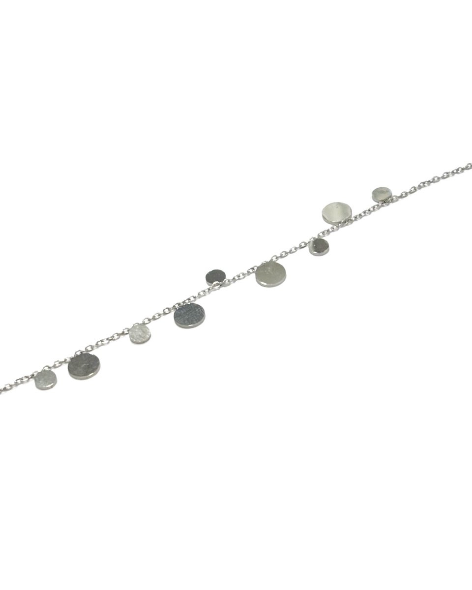 Bracelet femme acier argenté petites pastilles