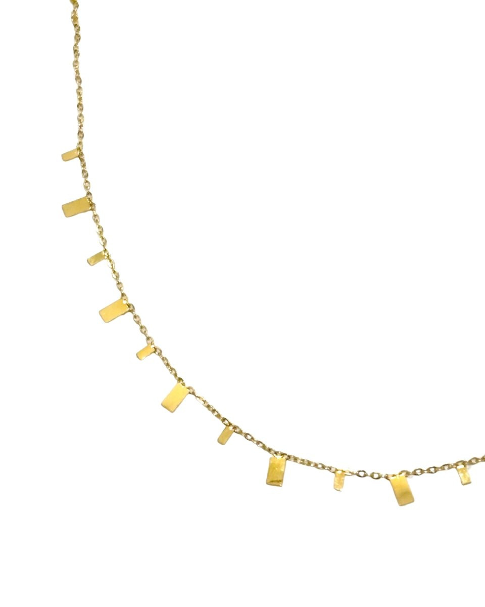 Collier femme doré petits rectangles