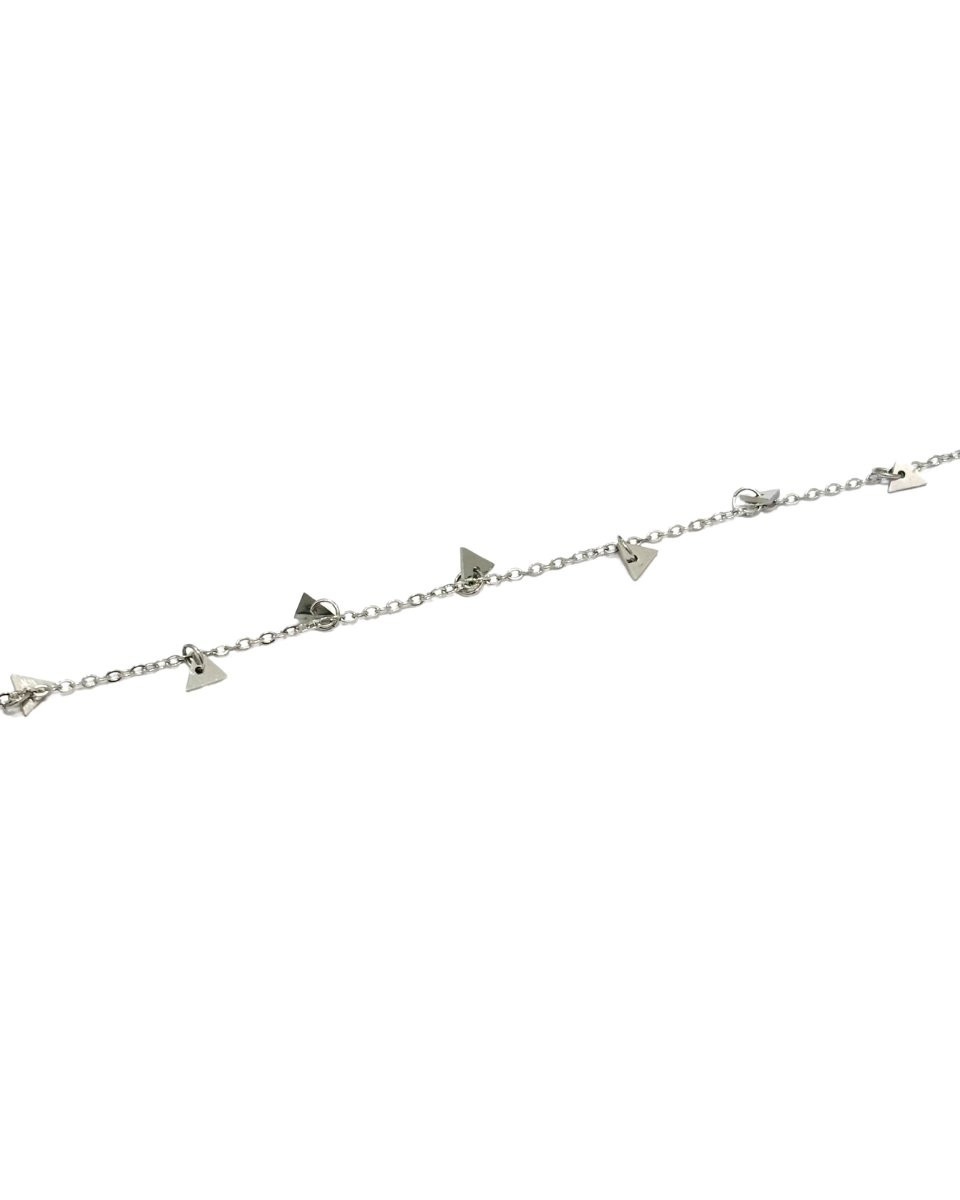 Collier femme argenté petits triangles