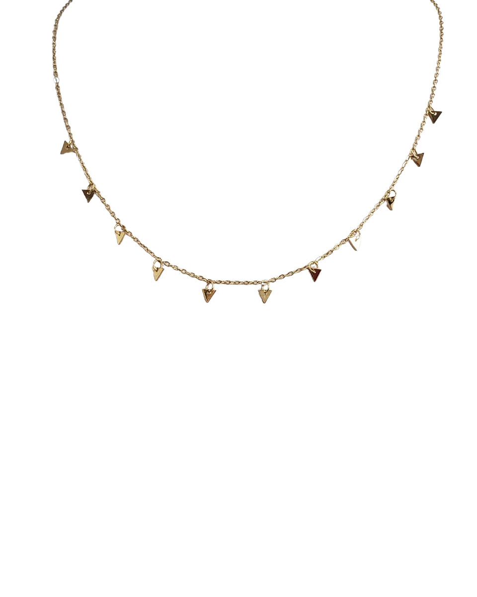Collier femme doré petits triangles
