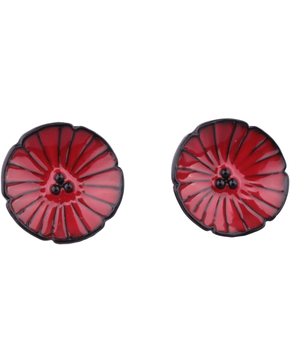 Boucles d'oreilles LOL coquelicots rouges pavot