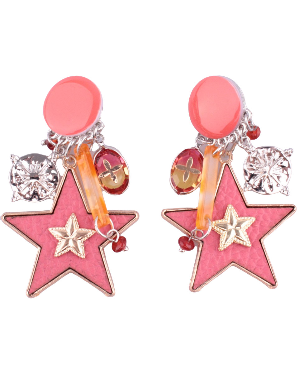 Boucles d'oreilles LOL à clips étoiles suspendues