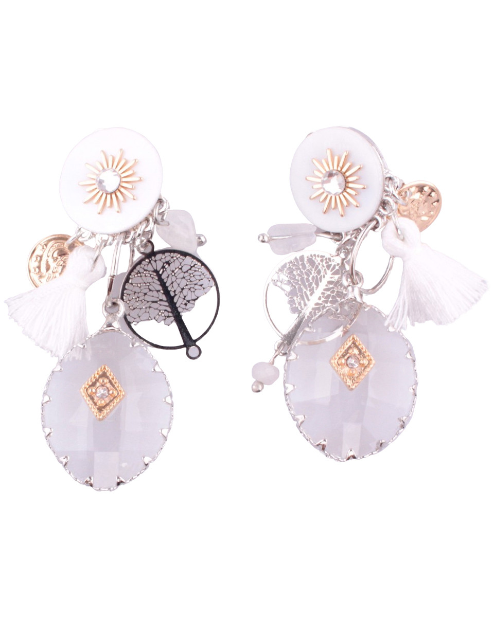 Boucles d'oreilles LOL à clips blanches Perlivie