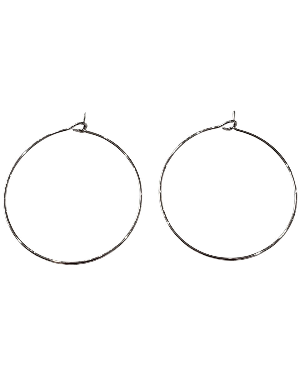 Boucles d'oreilles créoles acier argent Luna