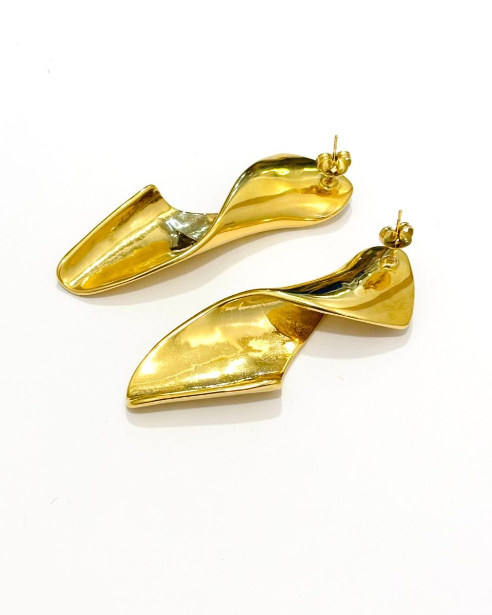 Boucles d'oreilles femme acier doré Eulalie