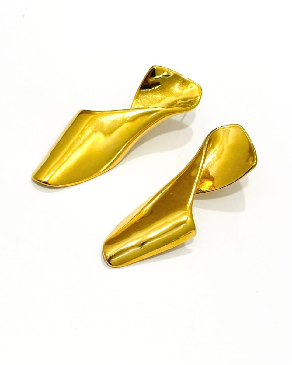 Boucles d'oreilles femme acier doré Eulalie