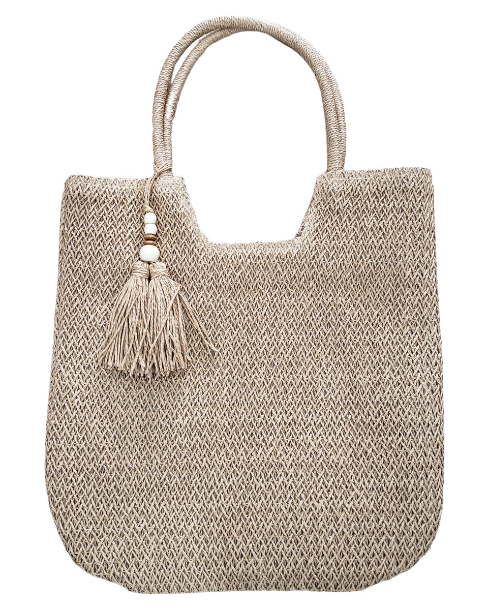 Sac cabas paille tressée camel Ginny