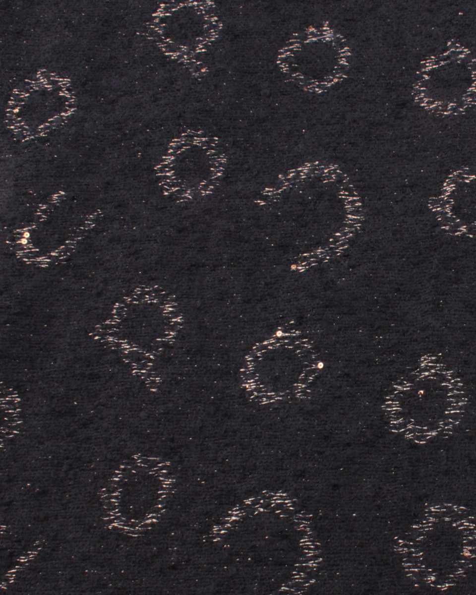 Grosse écharpe noire et dorée liserés et sequins Alphabio