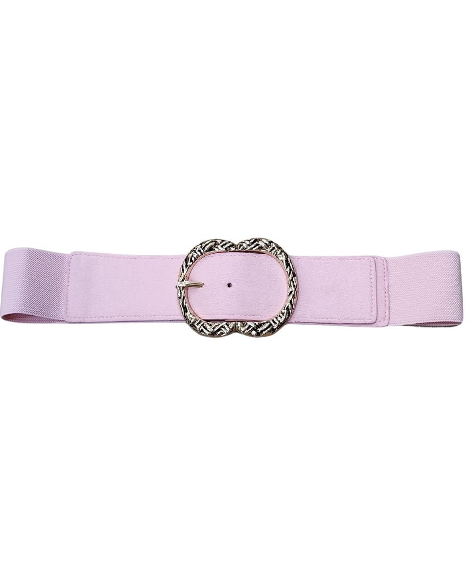 Ceinture élastique boucle ovale tressée dorée