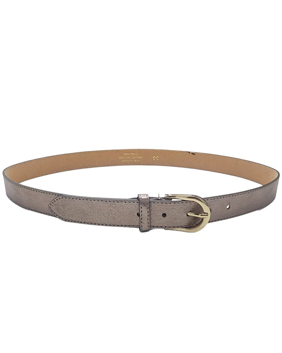 Ceinture femme bronze cuir boucle dorée Vega
