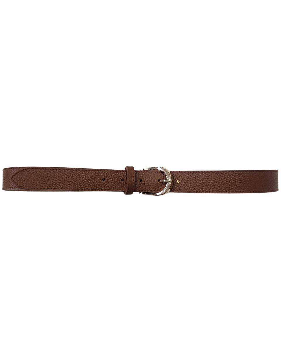 Ceinture femme camel cuir boucle dorée Vega