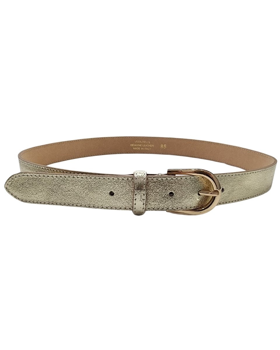 Ceinture femme cuir dorée boucle dorée Vega