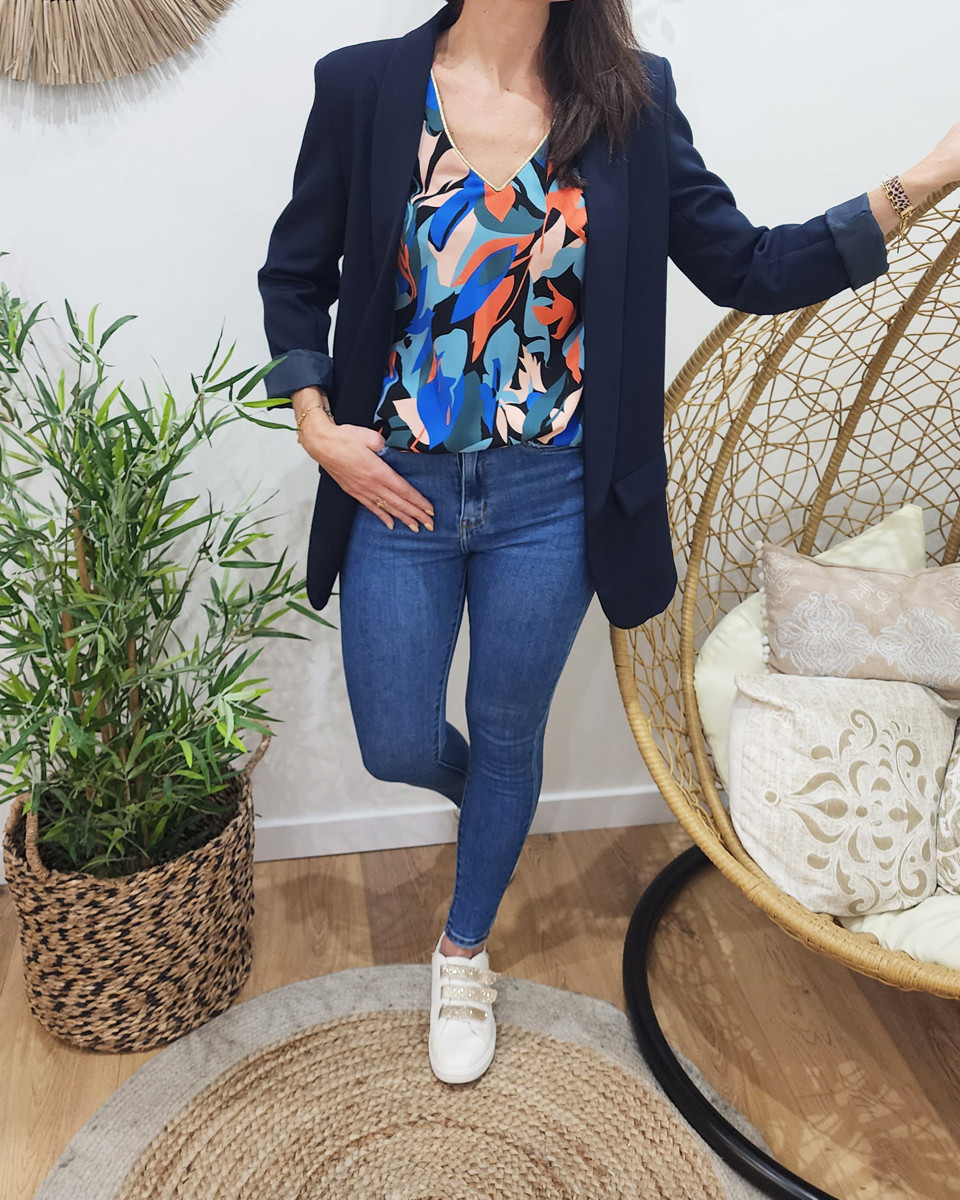 Blouse femme Fabienne col V