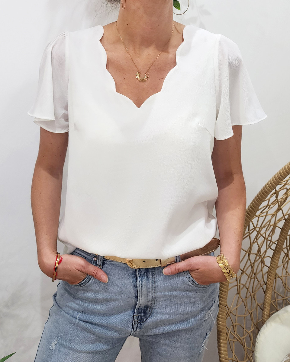 Blouse femme Emmanuelle écru