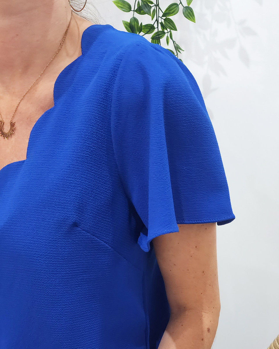 Blouse femme Emmanuelle-bleu