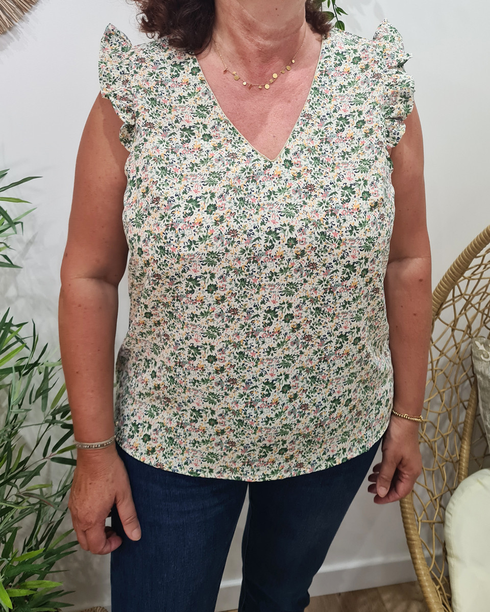 Blouse femme verte Sophie