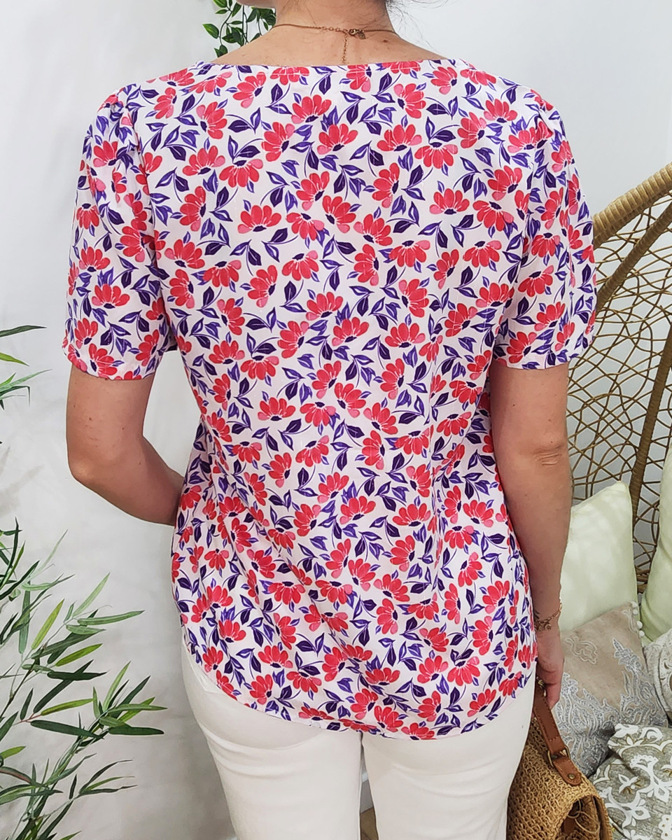 Blouse femme Tamara violet et rose