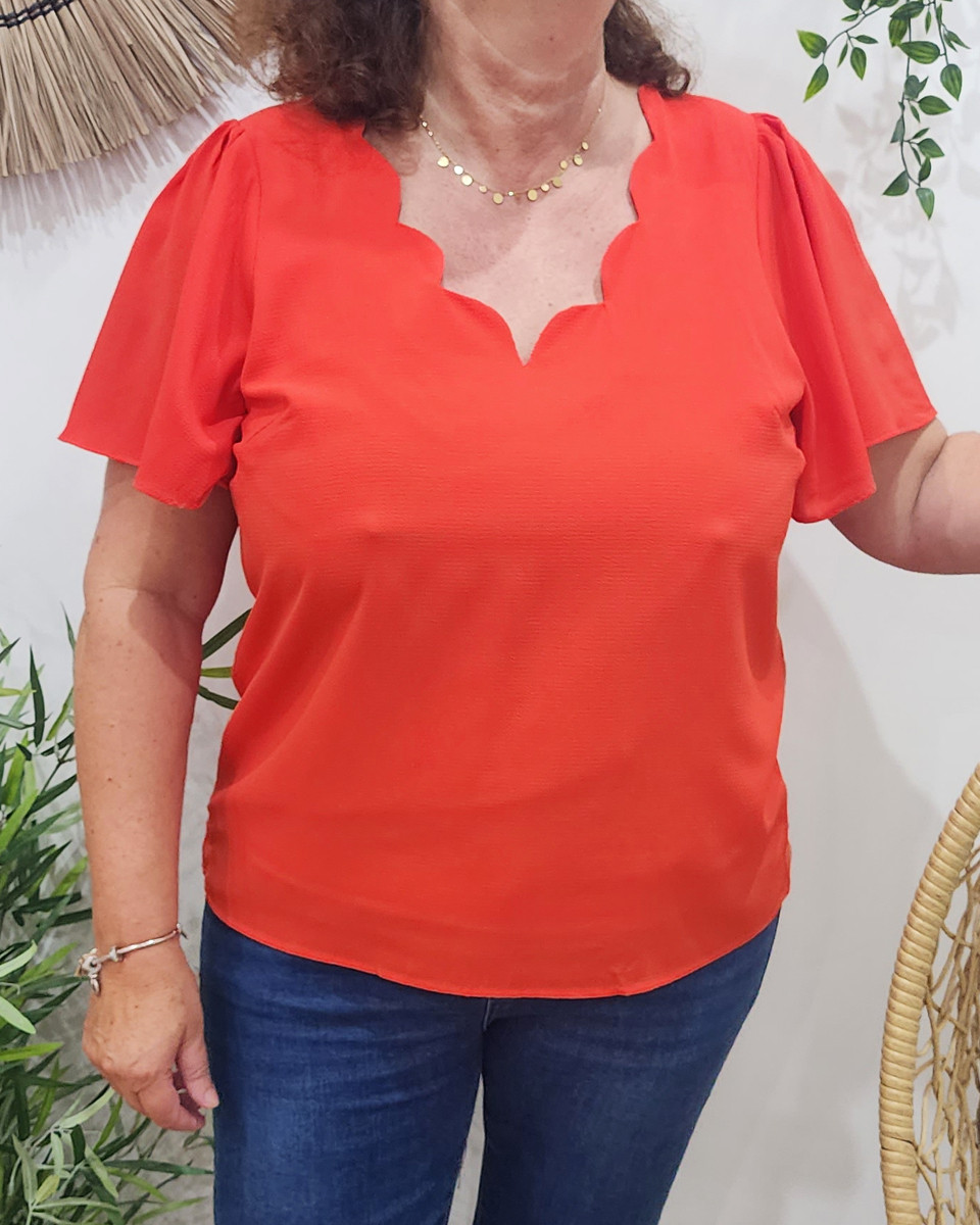Blouse femme Emmanuelle rouge
