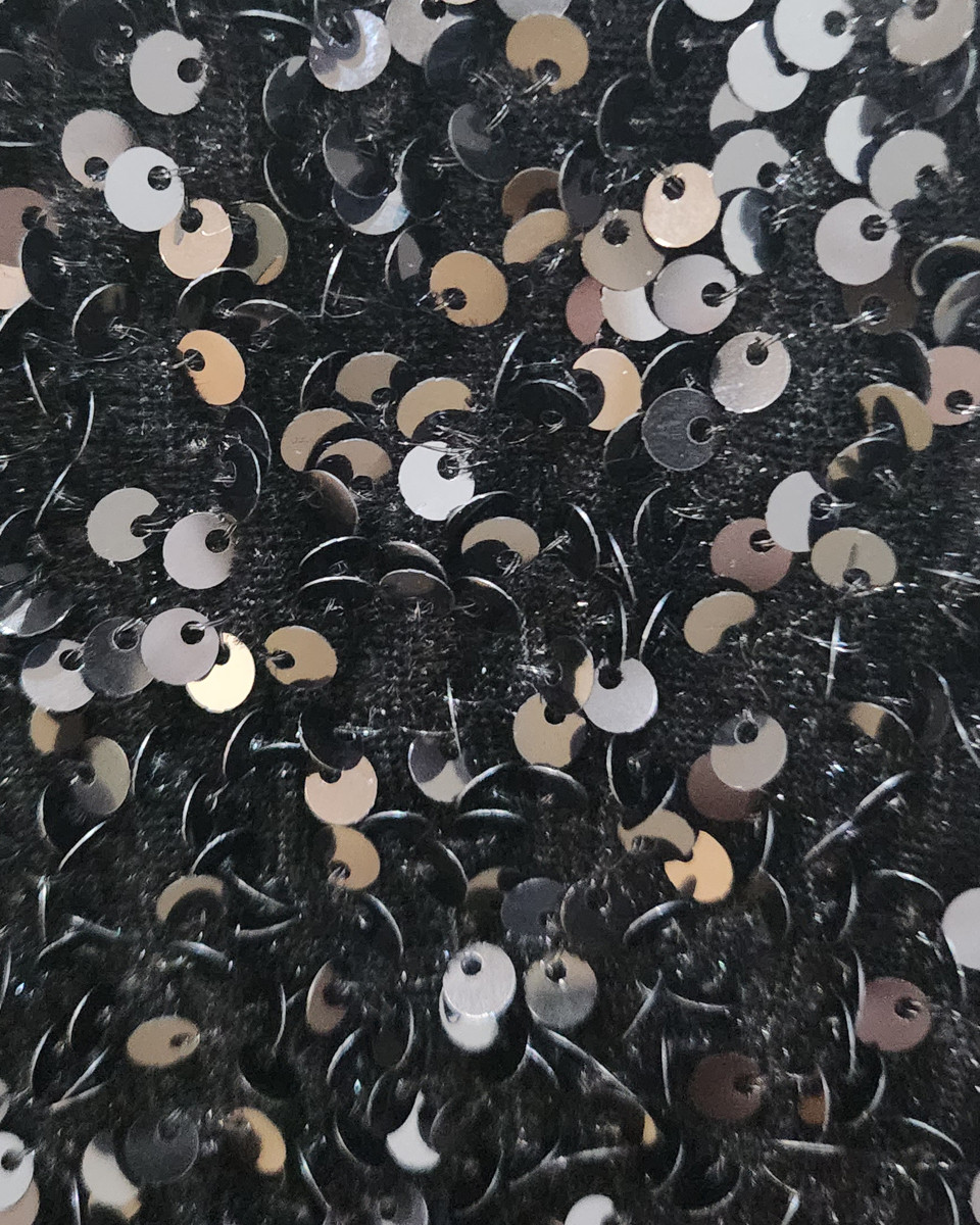 Blouse femme à sequins noir