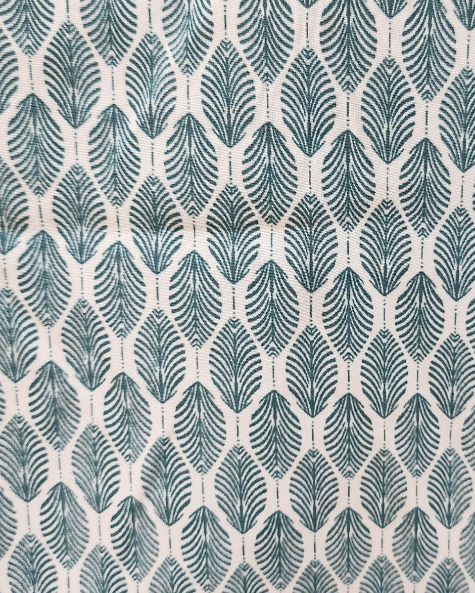 Blouse femme écru feuilles vertes Corentine