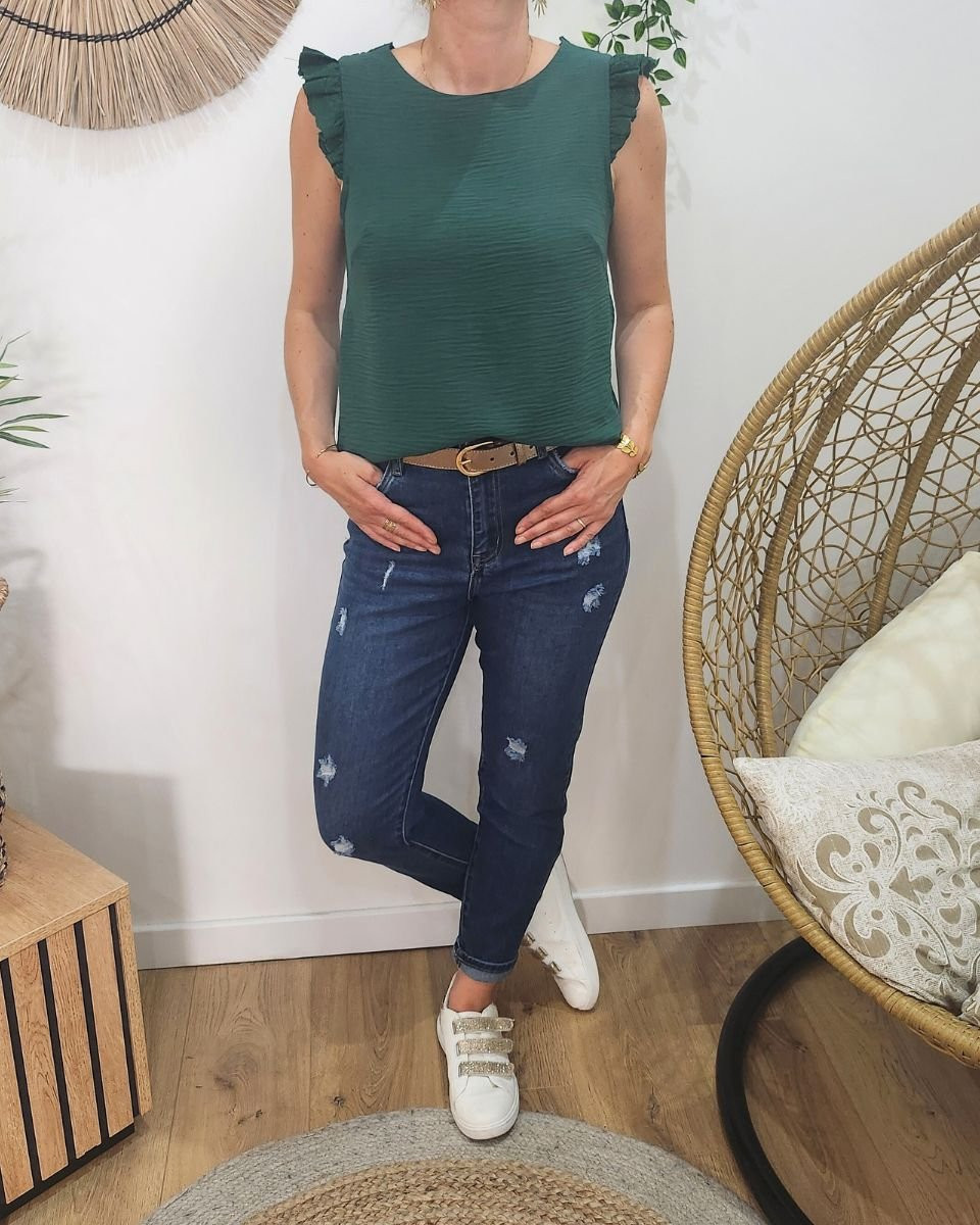 Blouse femme vert Sylvia