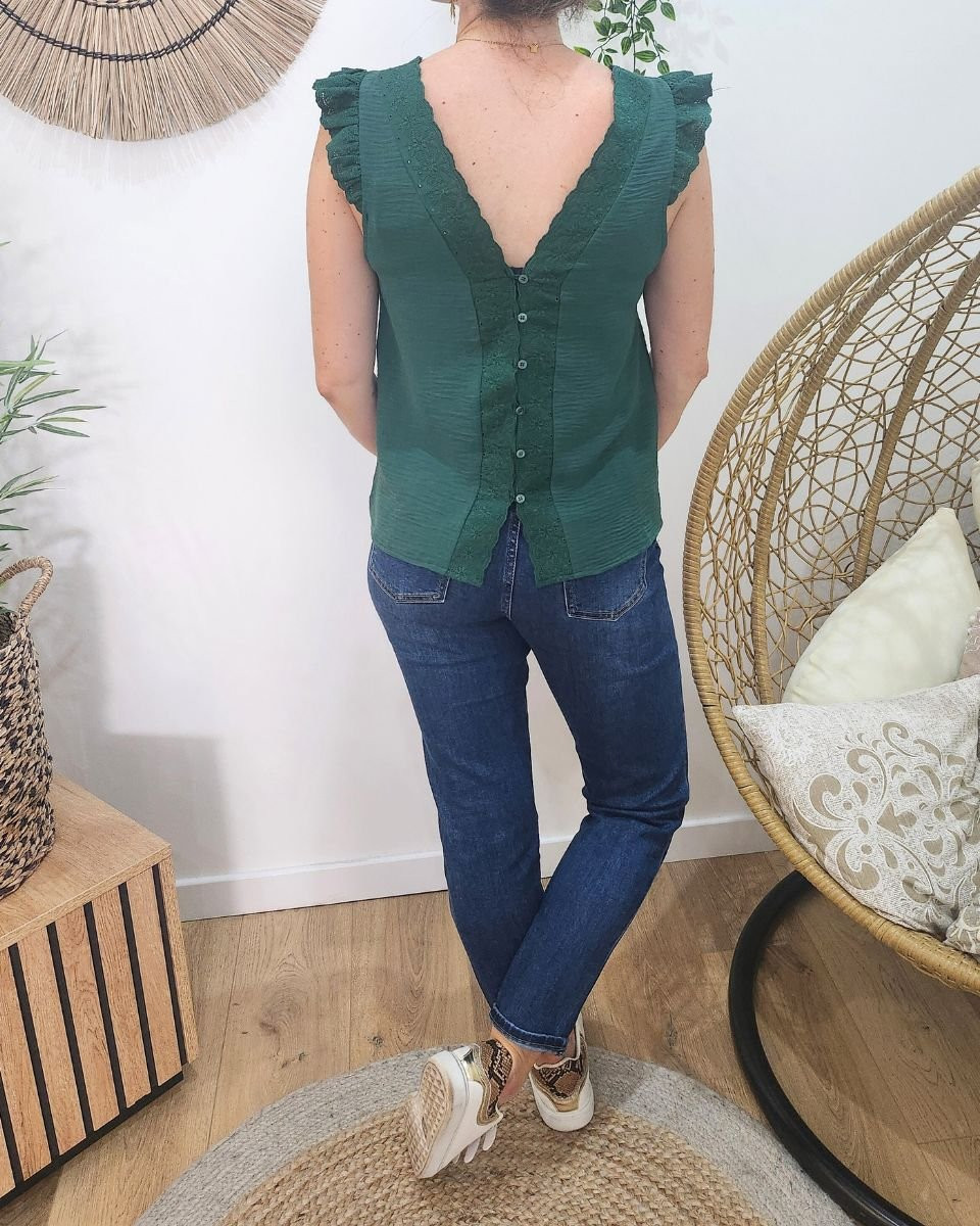 Blouse femme vert Sylvia