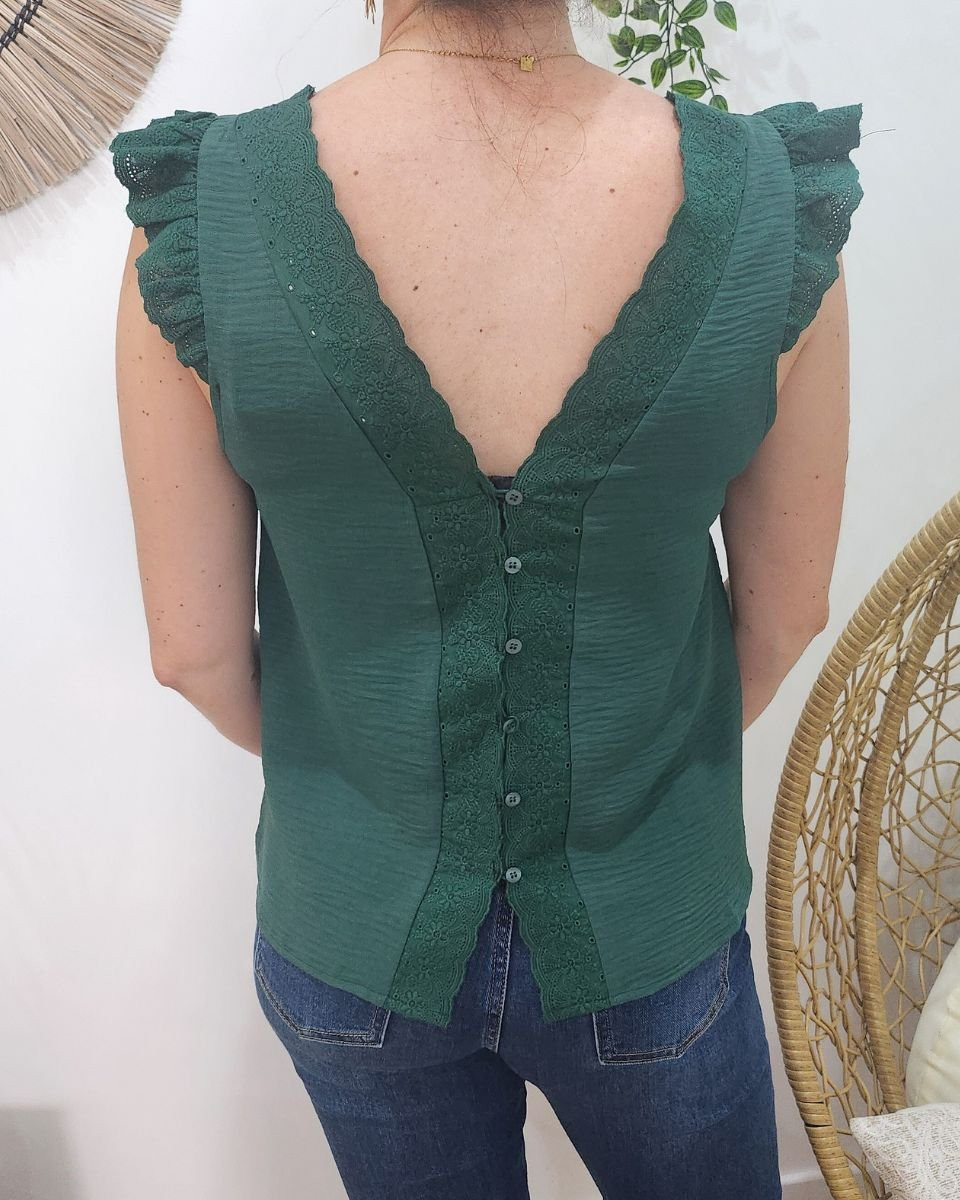 Blouse femme vert Sylvia