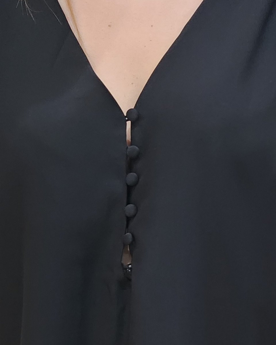 Blouse femme Donna noir boutonnée