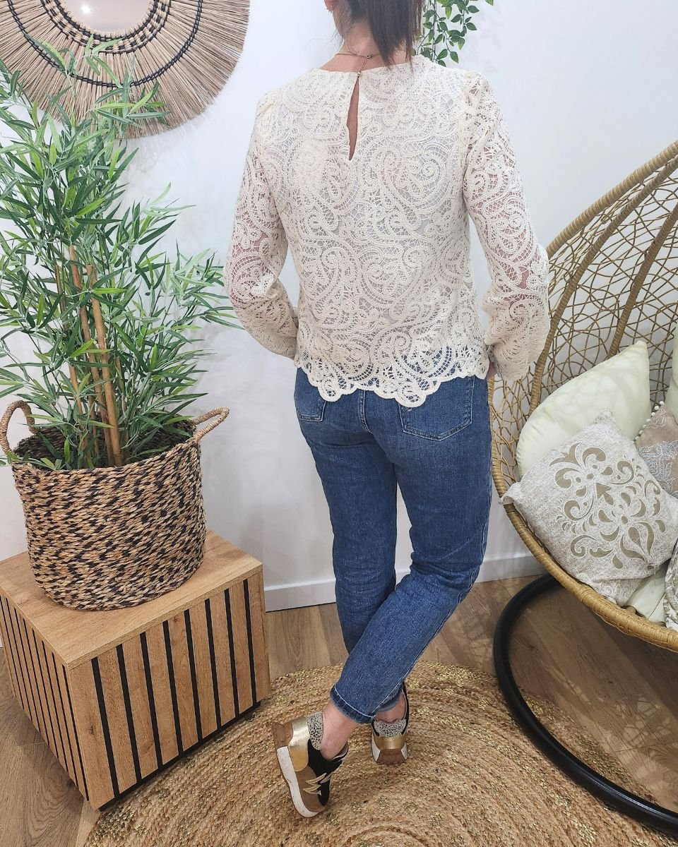 Blouse crochet beige Phylaé