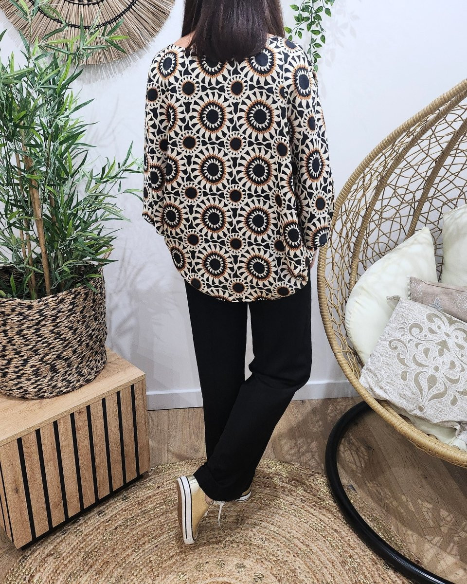 Blouse femme col bateau satinée Janine