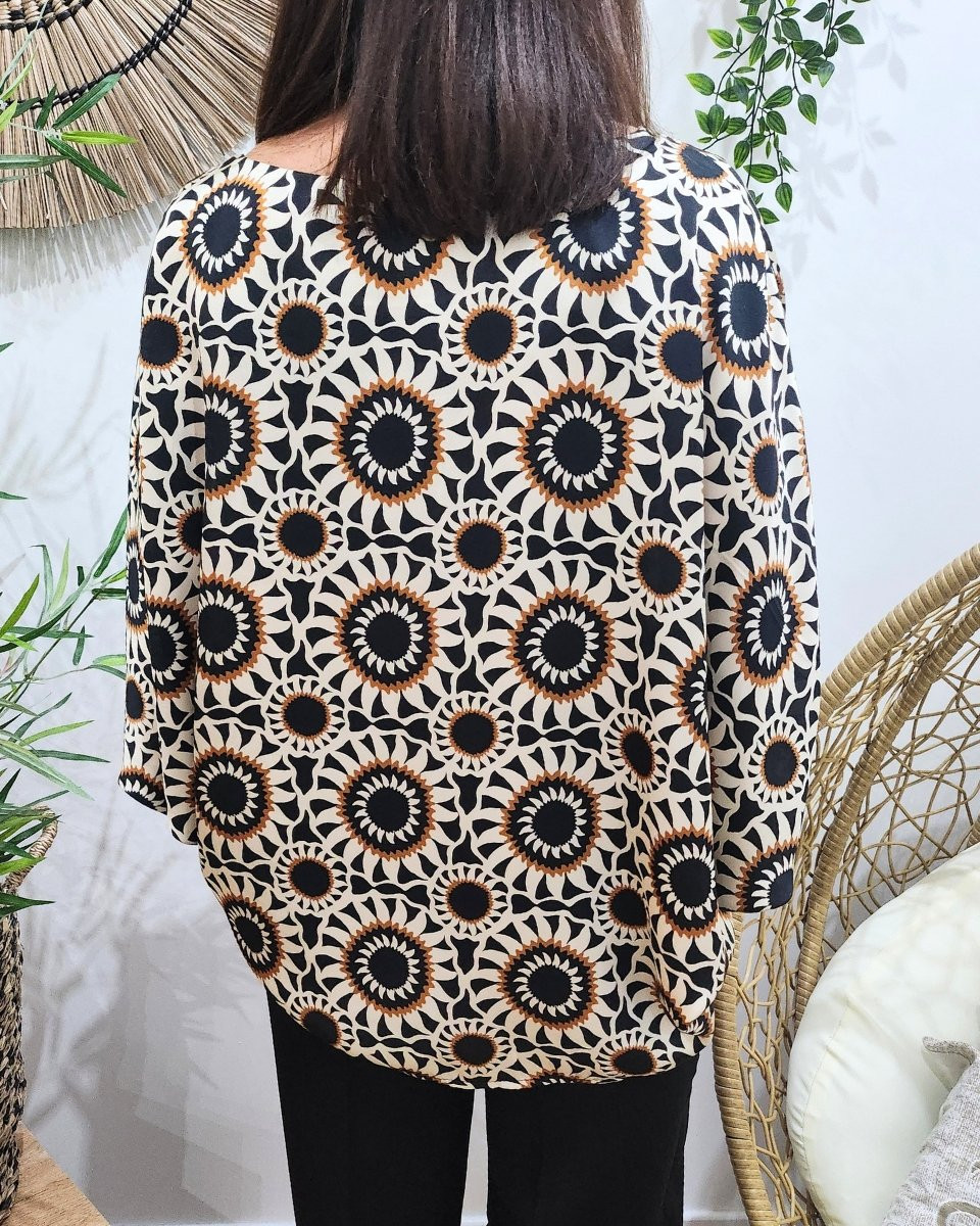 Blouse femme col bateau satinée Janine