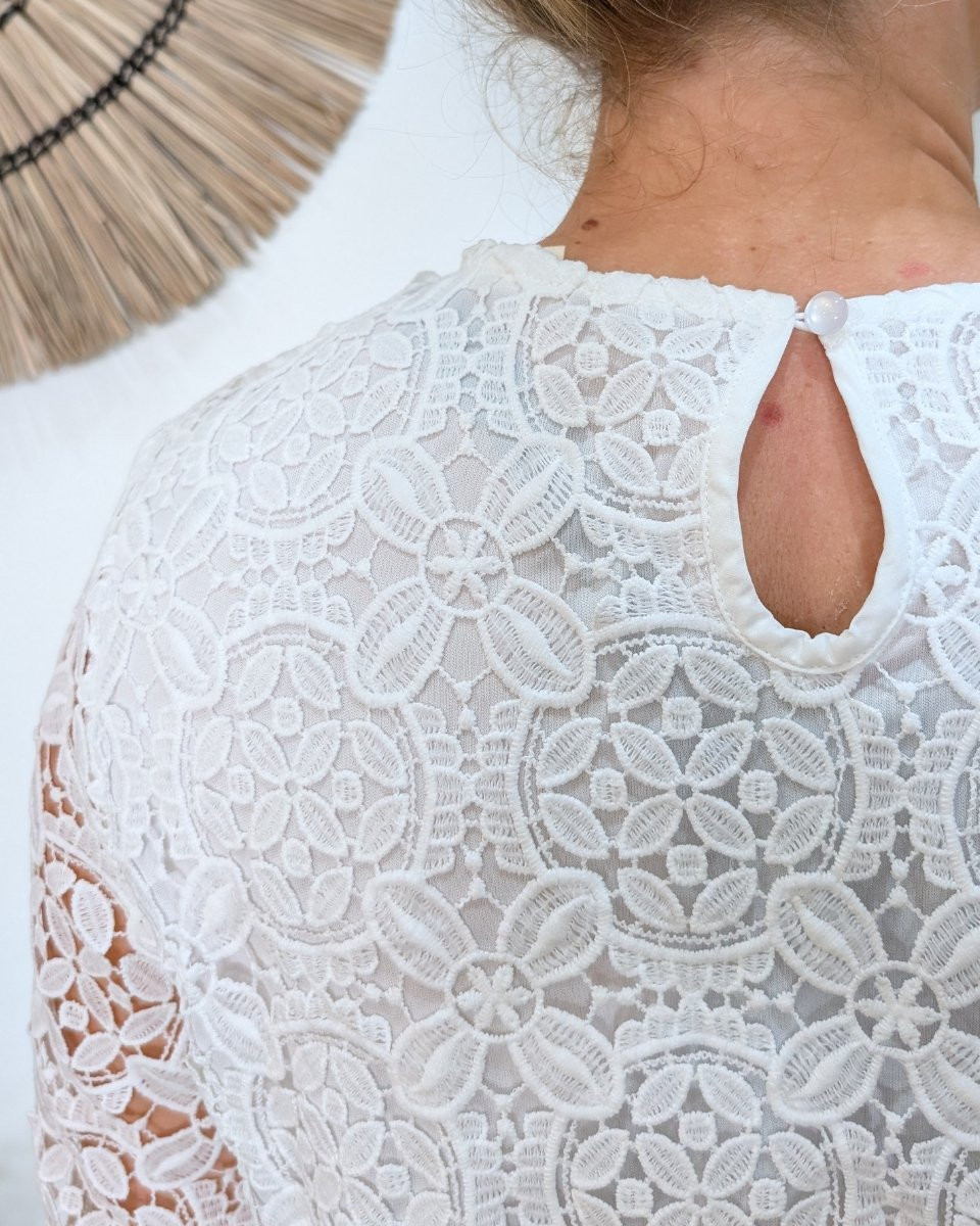 Blouse femme blanche broderie