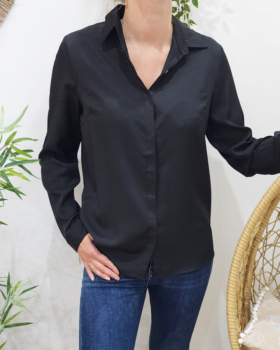 Chemisier satiné Rosa noir