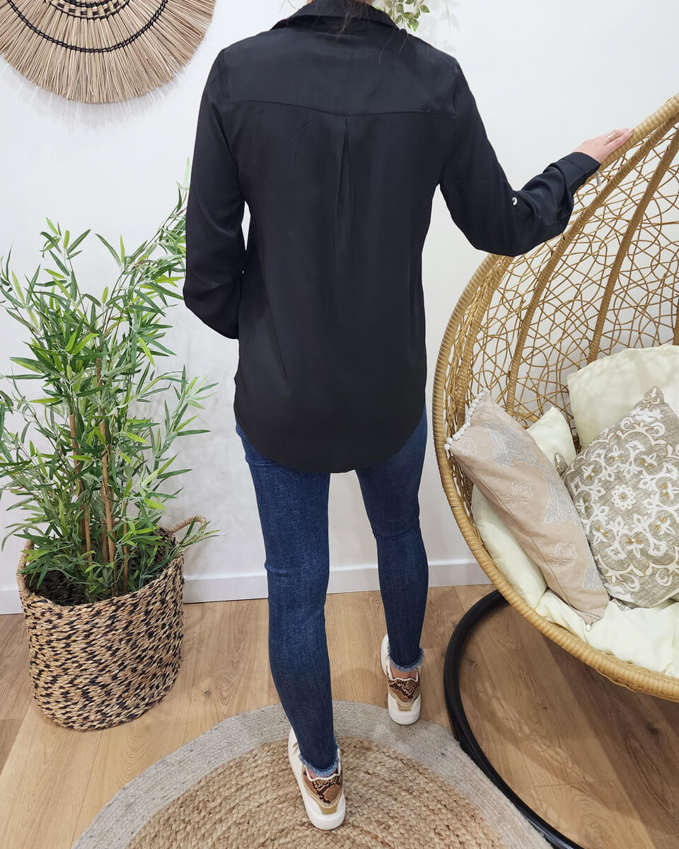 Chemisier satiné Rosa noir