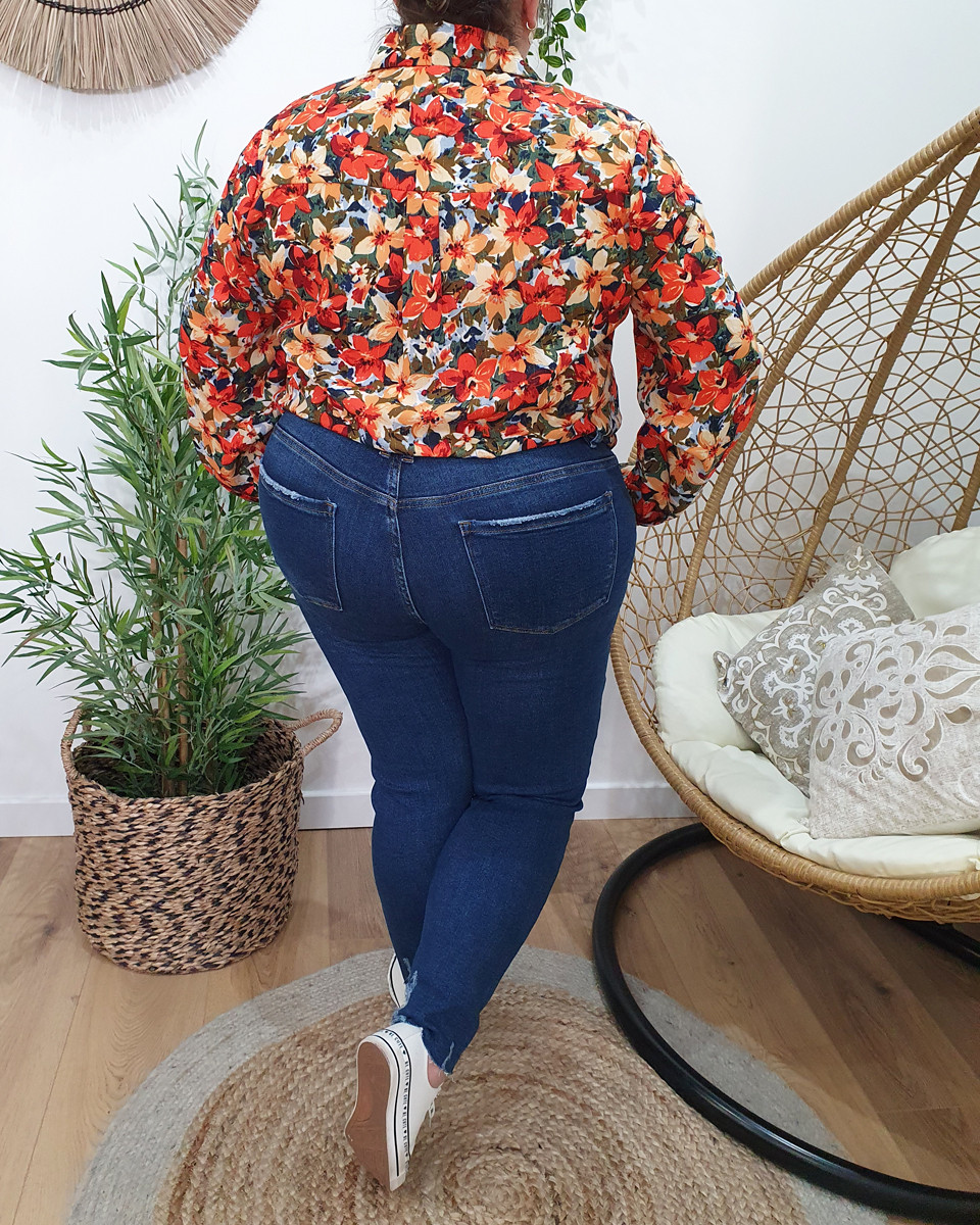 Chemisier femme fleuri multicolore Josiane