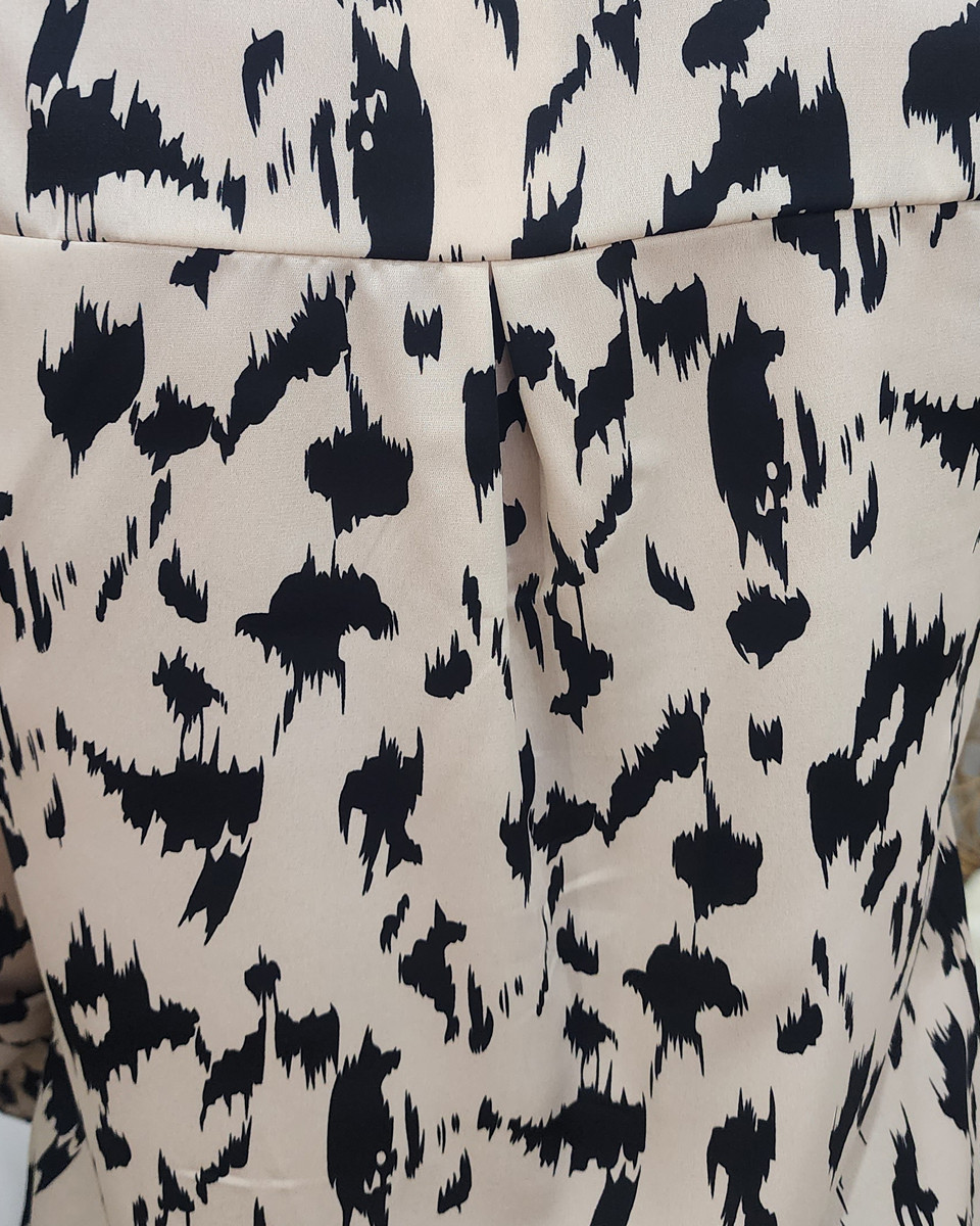 Chemisier femme beige et noir Paula