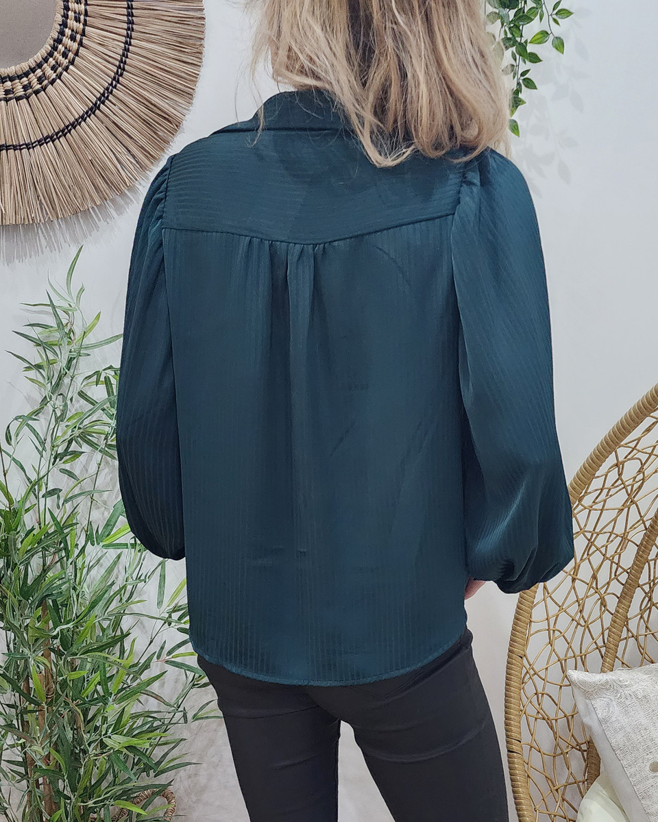 Chemisier femme vert bouteille Andréa