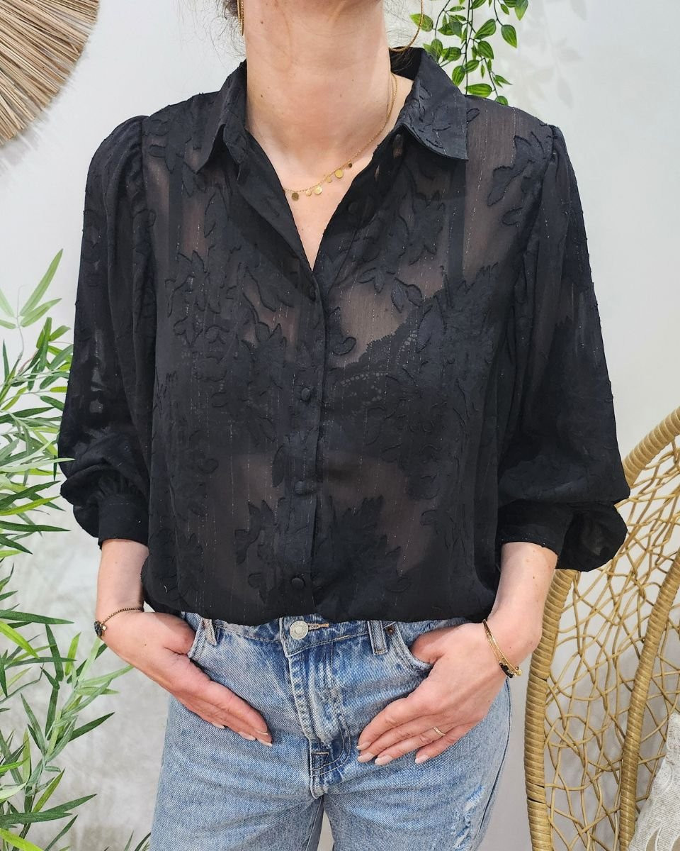 Chemisier femme noir Lorelei