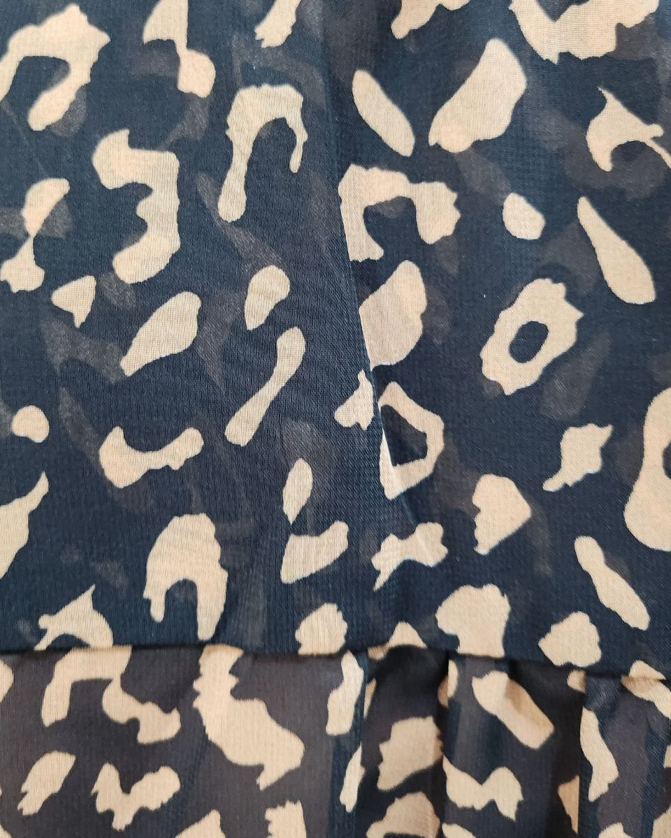 Chemisier femme imprimé léopard noir et marron Maïsane