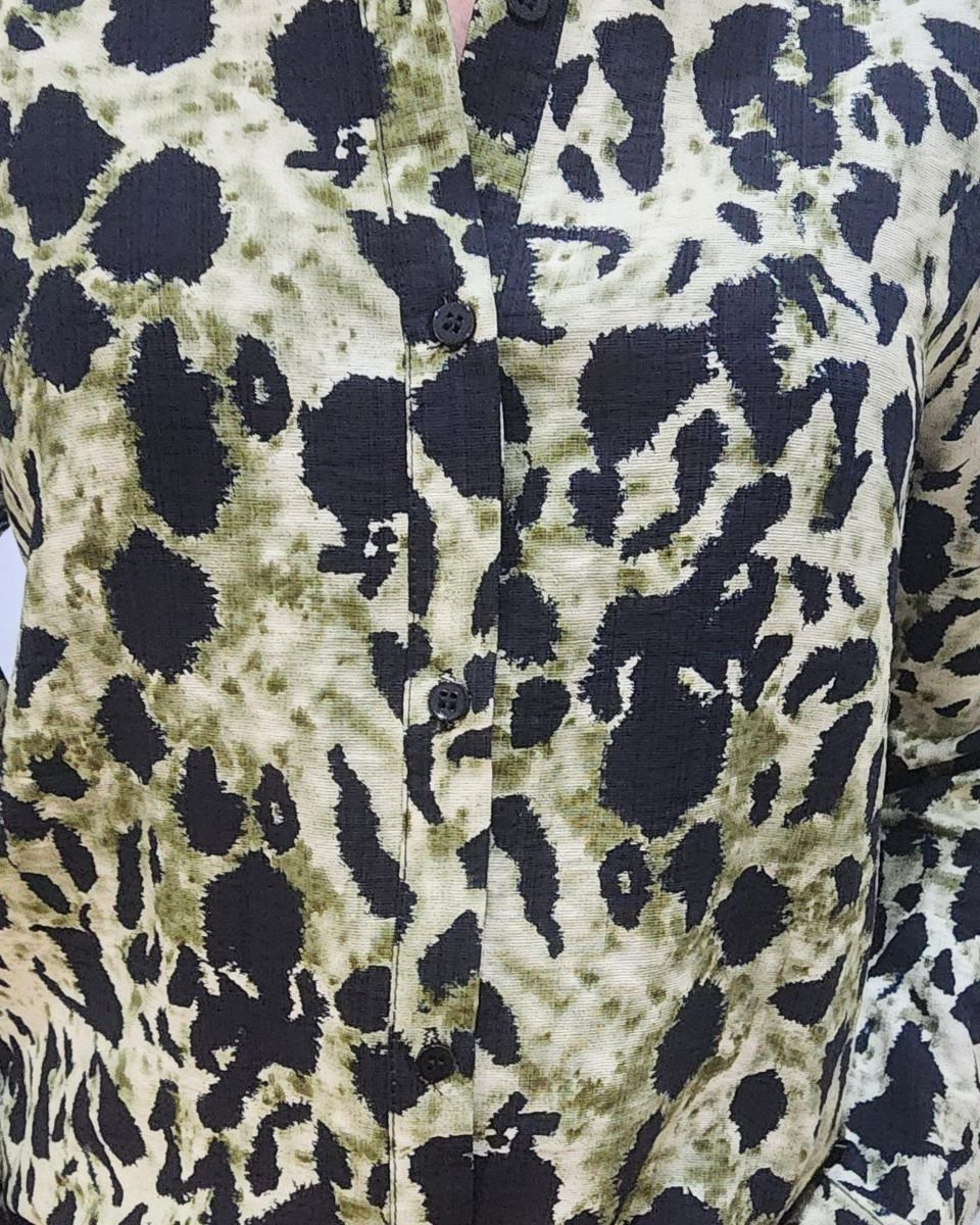 Chemisier femme kaki et noir Virginia