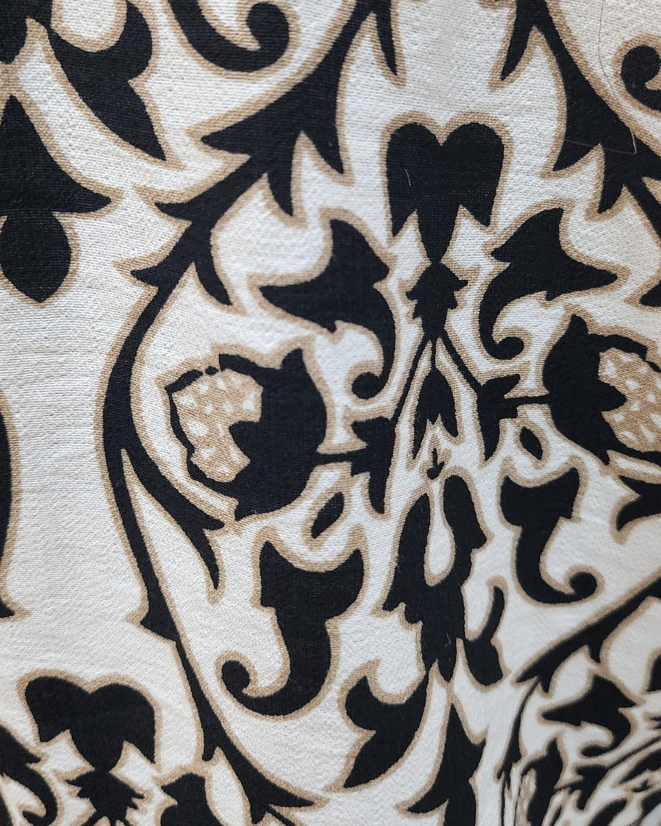 Chemisier femme beige fleuri noir et taupe Eliora