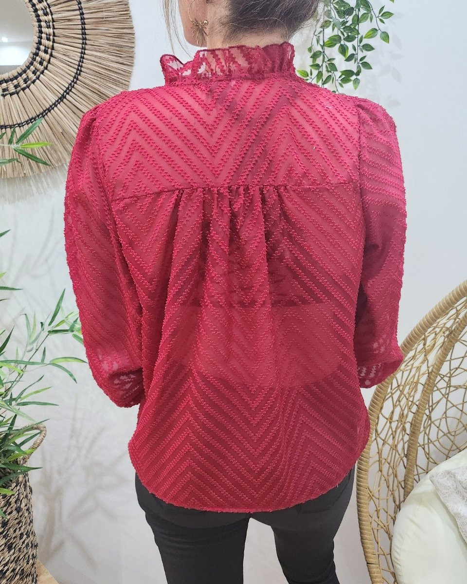 Chemisier femme fluide rouge bordeaux Rosine