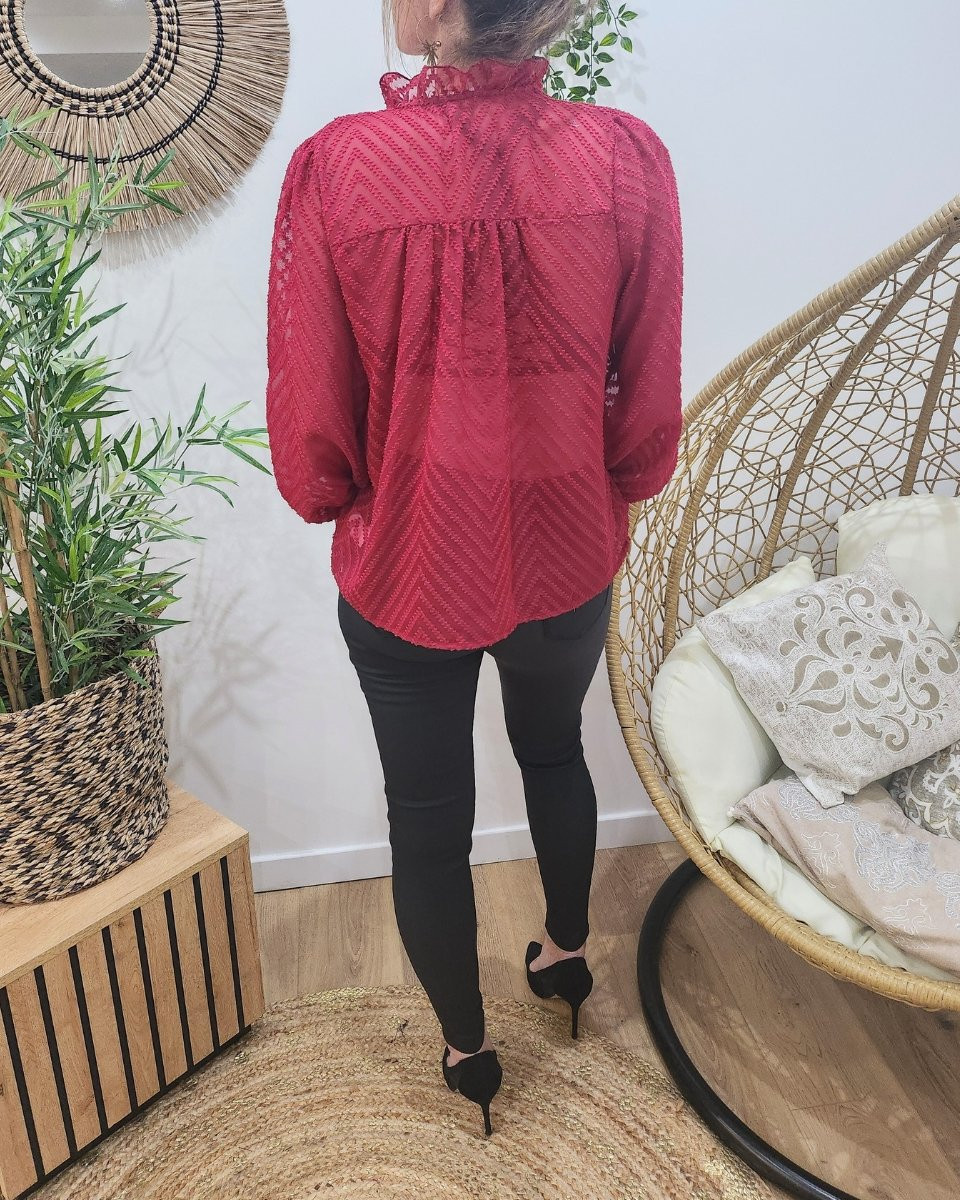 Chemisier femme fluide rouge bordeaux Rosine